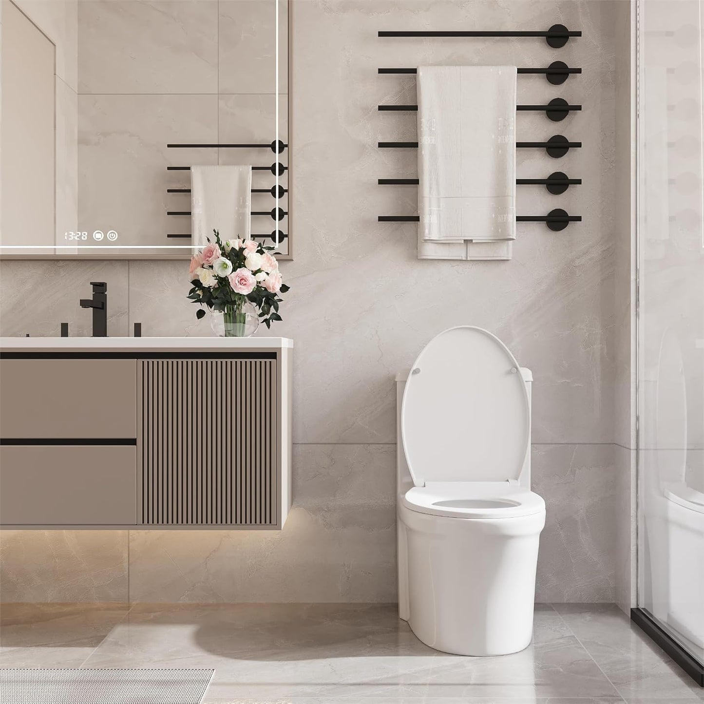 Slow Close Elongated Toilet Seat with Toddler Insert | Durable Plastic, Non-Slip Hinges, Easy Clean & Quick-Install Hardware | Bathroom Upgrade