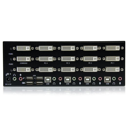 4 Port Triple Monitor DVI USB KVM Switch with Audio & USB 2.0 Hub - TAA - PuriLite