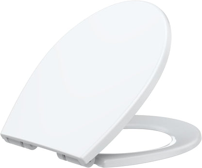 Slow Close Elongated Toilet Seat with Toddler Insert | Durable Plastic, Non-Slip Hinges, Easy Clean & Quick-Install Hardware | Bathroom Upgrade