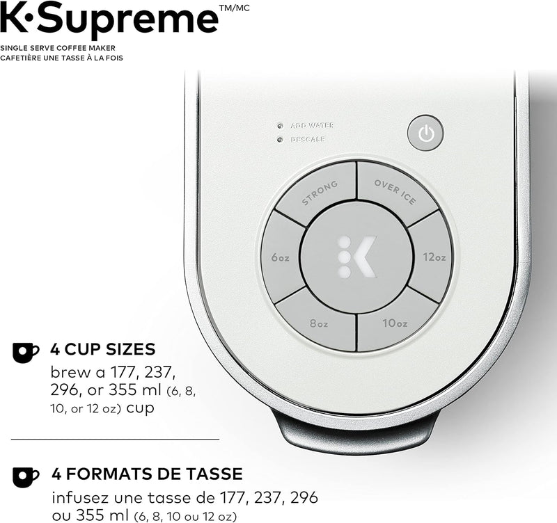 Keurig K-Supreme Single Serve K-Cup Pod Coffee Maker, With MultiStream Technology, White