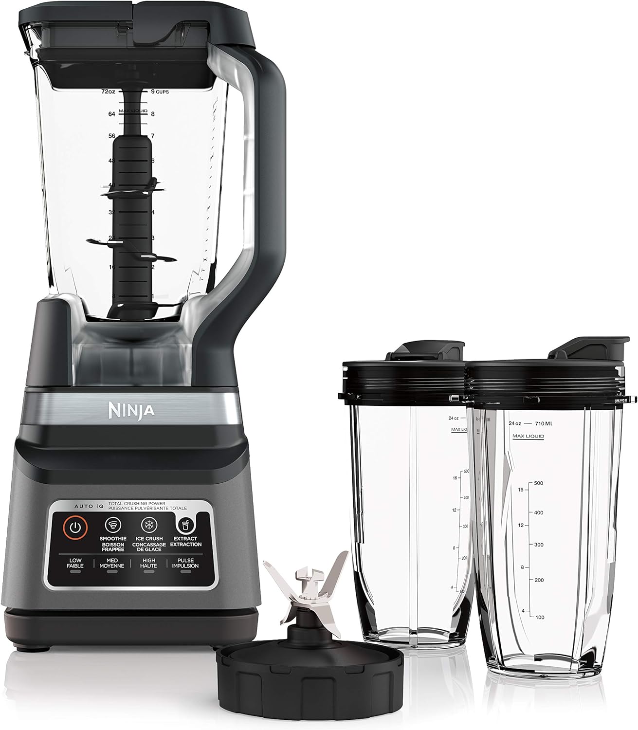 Ninja BN751C, Professional Plus Blender DUO With Auto-iQ, Black , 1200W (Canadian Version), 72oz