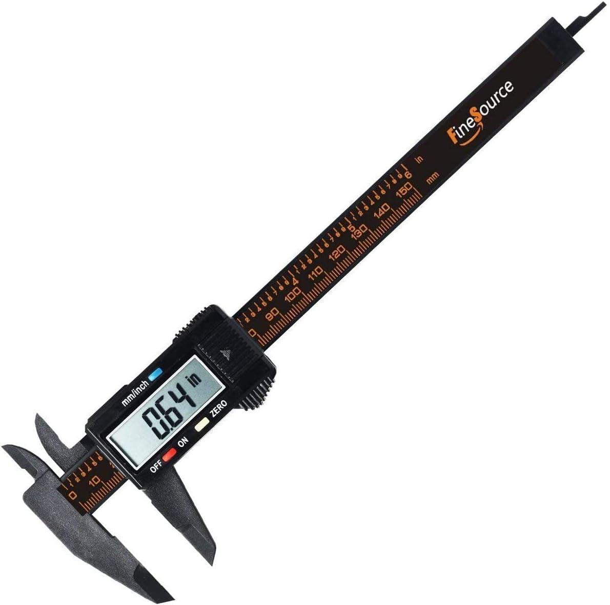 Digital Electronic Caliper 0–6 Inch 150 mm, Inch and Metric Conversion Measuring Tool with Large LCD Screen, Carbon Fiber Precision Caliper for Home and Workshop Use - PuriLite