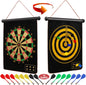 Ranslen Magnetic Dart Board for Kids and Adults, Boy Toys, Double Sided Board Games, Indoor Outdoor Darts Game with 15pcs Magnetic Darts, Gift for Age 5 6 7 8 9 10 11 12 Year Old Boys