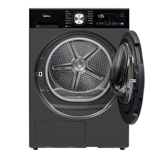 Midea 4.4 cu. ft. Graphite Steel Electric Ventless Dryer with Heat Pump and Stacking Kit