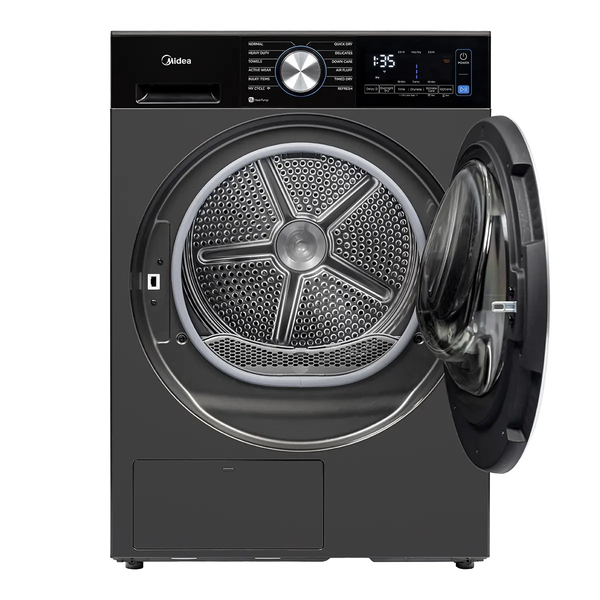 Midea 4.4 cu. ft. Graphite Steel Electric Ventless Dryer with Heat Pump and Stacking Kit