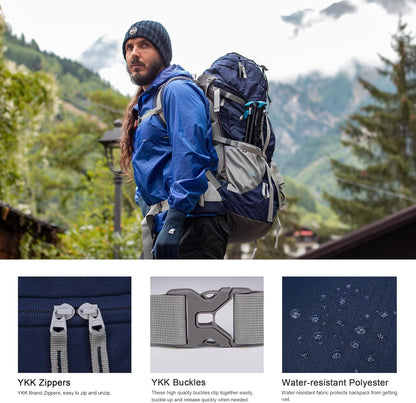 75/70L/60L Internal Frame Hiking Backpack for Backpacking, Hiking, Camping with Rain Cover