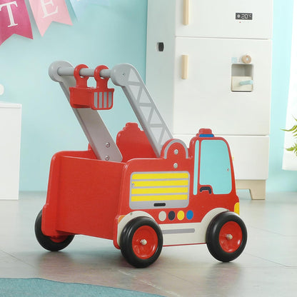 Wooden Baby Walker Push & Pull Toy for Toddler 1-3 Years Old,2-in-1 Activity Push Walker Learning Walker Stroller with Wheels for Baby Girls and Boys