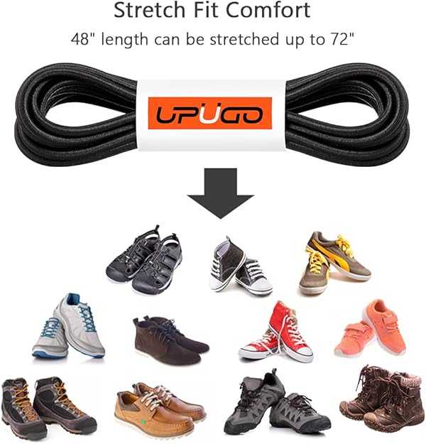 Elastic Shoe Laces, No Tie Shoe Laces Tieless for Kids, Adults, Elderly, One Size Fit All