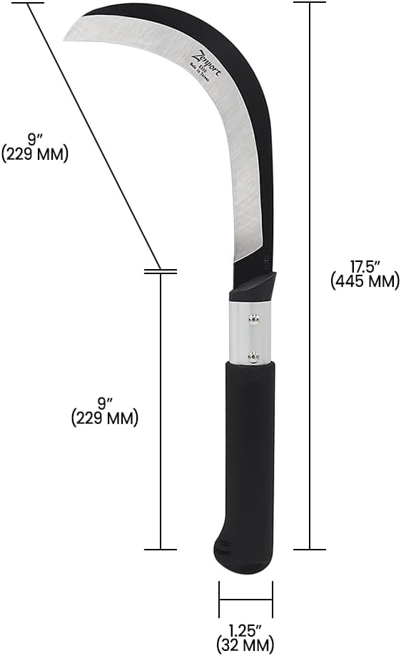 Zenport Brush Clearing Sickle, 9-Inch, Black, K310