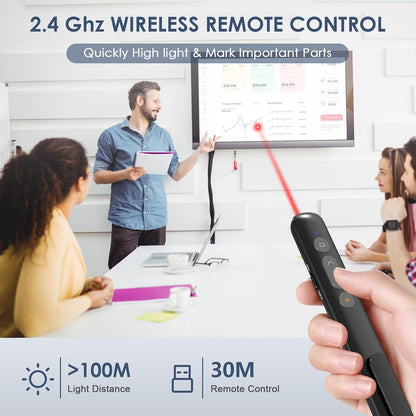 Presentation Clicker for Powerpoint Presentations,VRAJJTY Presenter Remote USB C&USB A 2 in 1,Power Point Slide Clickers for Open Hyperlinks & Volume Control Windows/Mac