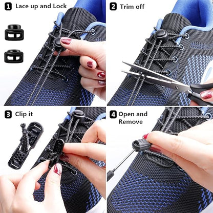 Elastic Shoe Laces, No Tie Shoe Laces Tieless for Kids, Adults, Elderly, One Size Fit All