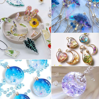 UV Resin Kit 200g with UV Light, Upgraded Formula & Crystal Clear UV Resin for Jewlery Making, 100g*2 Resin UV Kit with Light for Earring, Pendant, DIY