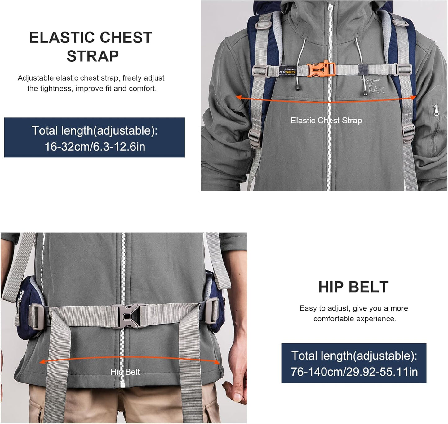 75/70L/60L Internal Frame Hiking Backpack for Backpacking, Hiking, Camping with Rain Cover
