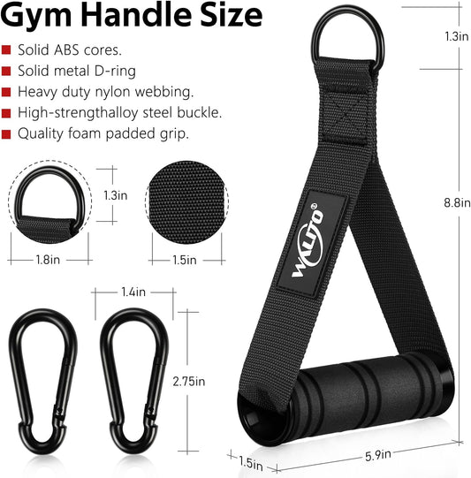 WALITO Exercise Handles, Replacement Cable Machine Attachments for Home Gym Equipment, Pulley System, Pilates, Resistance Bands, Strength Trainer, Heavy Duty Working Out Handles Accessories