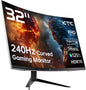 KTC 32-Inch Curved Gaming Monitor – 240Hz FHD 1080P – 1500R – 1ms – 125% sRGB – FreeSync & G-Sync – HDR10 – HDMI/DP/USB – VESA Mount - PuriLite