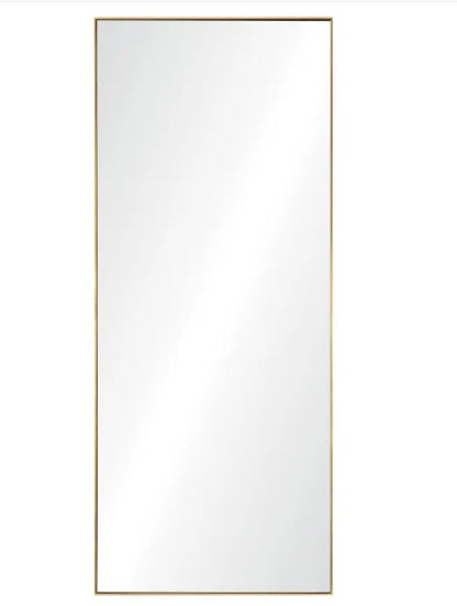Portland Rectangular Leaning Mirror with Gold Frame