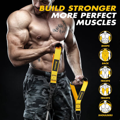 Exercise Handles, Cable Machine Attachments, Heavy Duty Resistance Band Handles for Cable Machine Pulleys, Resistance Bands and Strength Trainer, Home Gym Accessories
