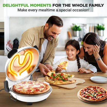 NutriChef Electric Pizza Oven – 1200W Countertop Pizza Maker – 800°F High-Heat Indoor Pizza Oven with Thermometer, Viewing Window & Non-Stick Coating