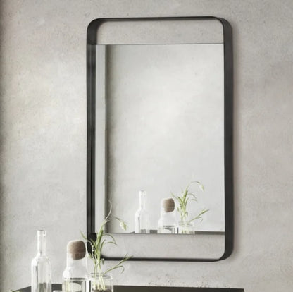 Stratford Industrial-style Mirror with Grey Metal Frame