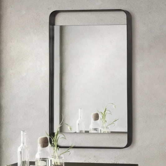 Stratford Industrial-style Mirror with Grey Metal Frame