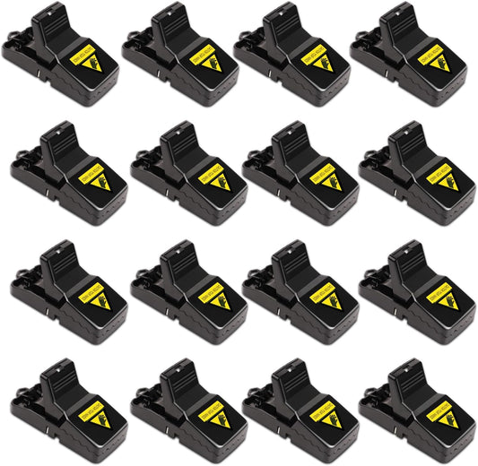 Mouse Traps 16 Pack | Humane Instant Catch Reusable Indoor & Outdoor Rodent Traps | Safe for Kids & Pets, Easy Clean Design - PuriLite
