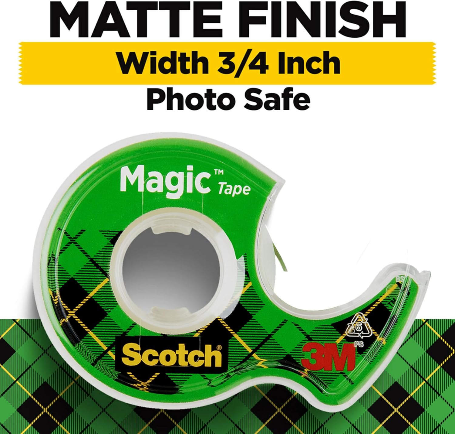 Matte-Finish Clear Tape 3-Pack | 3/4" x 300" Invisible Adhesive Tape for General Use, Packaging, Labeling & Repairs - PuriLite