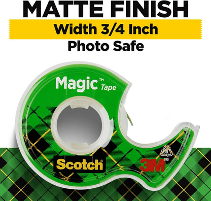 Matte-Finish Clear Tape 3-Pack | 3/4" x 300" Invisible Adhesive Tape for General Use, Packaging, Labeling & Repairs - PuriLite