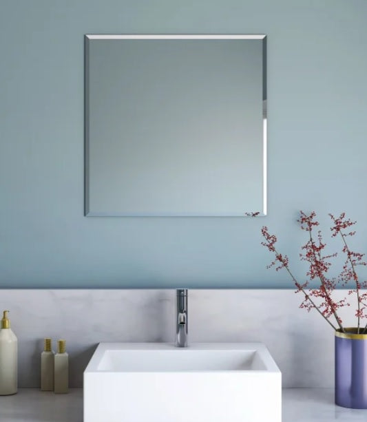 Appollo Summer Modern 61 cm (24 in.) Square Frameless Beveled Mirror