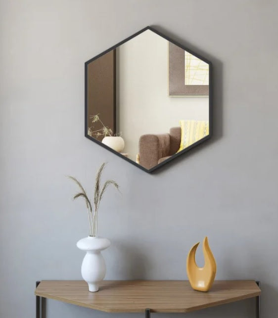 Appollo Petra 71 cm (28 in.) Hexagonal Metal Framed Mirror