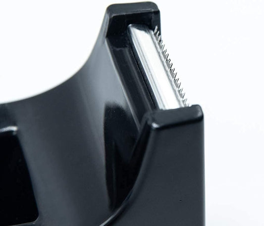 Desktop Tape Dispenser with Weighted Non-Slip Base Fits 1 Inch and 3 Inch Core Adhesive Rolls Black