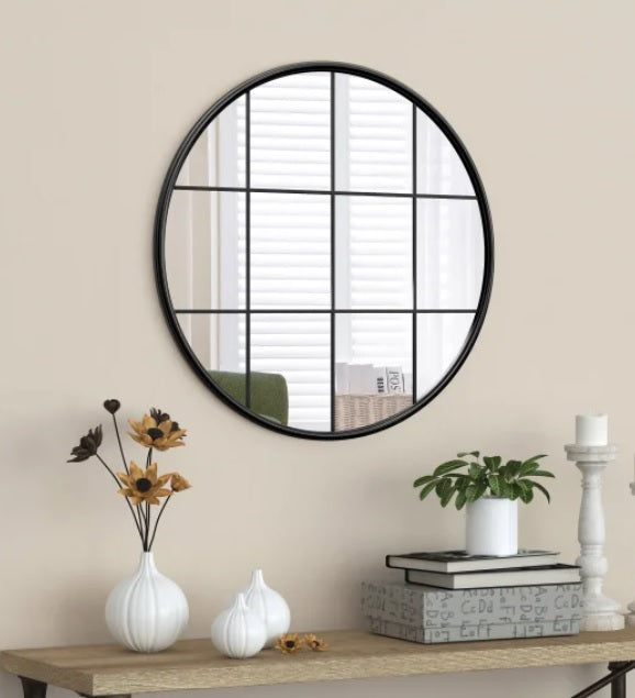 Appollo Harlow Modern 71 cm (28 in.) Round Window Metal Framed Mirror
