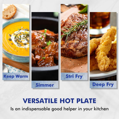 CUSIMAX 1800W Double Burner Hot Plate – Portable Infrared Electric Cooktop, Glass Countertop Stove with Temperature Control, Compatible with All Cookware