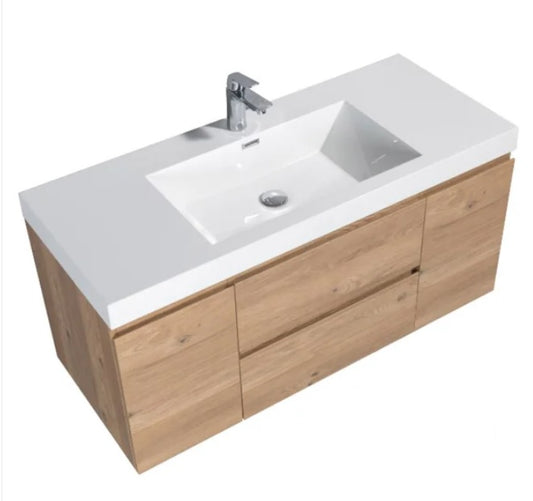 SERA 48 in. CAPRI Vanity with Glossy White Polymarble Countertop Item  1780214 - PuriLite