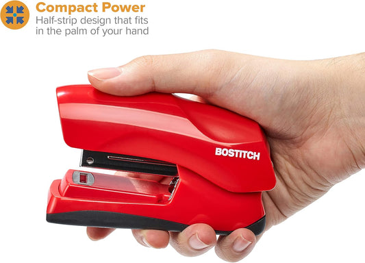 Heavy Duty Compact Stapler 40 Sheet Capacity with 1250 Staples and Built-In Claw Remover Red - PuriLite