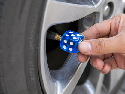 Dice Nozzle for Tyre | Stylish Air Valve Cap for Cars & Bikes