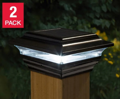 Classy Caps 4 x 4 Black Aluminum Imperial Solar Post Cap, 2-pack
