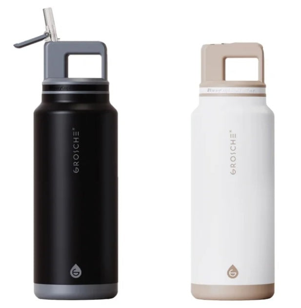 Grosche Alpine 1.2L (40 oz) Stainless Steel Water Bottle, 2 Pack - PuriLite