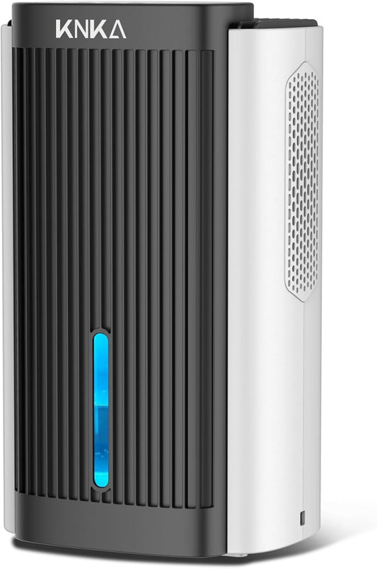 KNKA Dehumidifier,75 OZ Water Tank, (800 sq. ft) Quiet Dehumidifier for Basement, Bathroom, RV, Closet, Bedroom with Auto Shut Off, Sleep Mode,7 Colors LED Light, Dehumidifiers for Home (White/Black)
