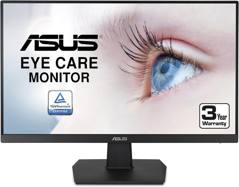 ASUS VA24EHE 23.8" Full HD 1920x1080 IPS DisplayPort HDMI DVI Eye Care Monitor,Black