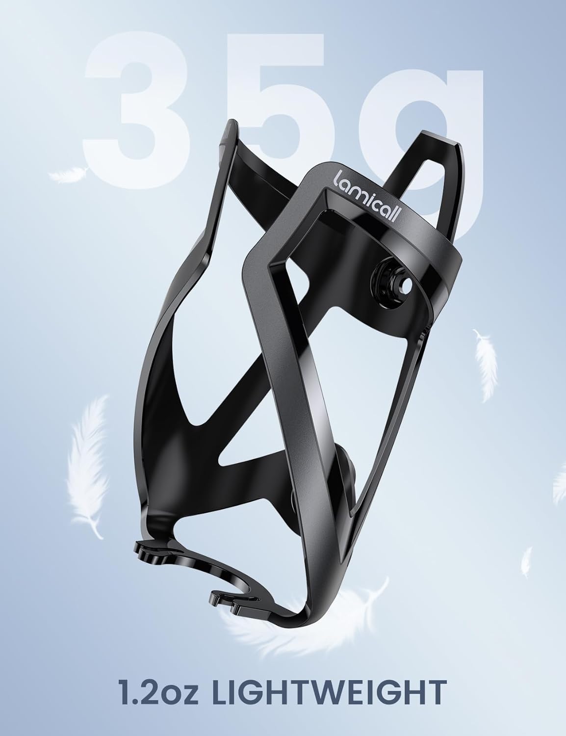 Lamicall Bike Water Bottle Holder - Lightweight & Sturdy Bike Cup Holder, Bicycle Drink Cage, Cycling Bike Water Bottle Cage with Screw Tool, for 2.75-3.94" Diameter Bottles
