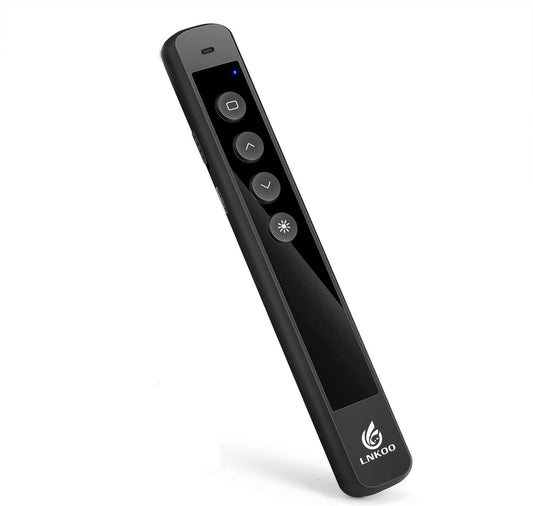 LNKOO Presentation Remote, RF 2.4GHz Wireless Presenter PowerPoint PPT Clicker Slides Advancer Remote Control Rechargeable Presenter Support Hyperlink