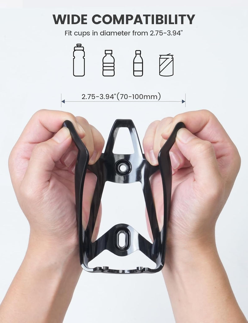 Lamicall Bike Water Bottle Holder - Lightweight & Sturdy Bike Cup Holder, Bicycle Drink Cage, Cycling Bike Water Bottle Cage with Screw Tool, for 2.75-3.94" Diameter Bottles