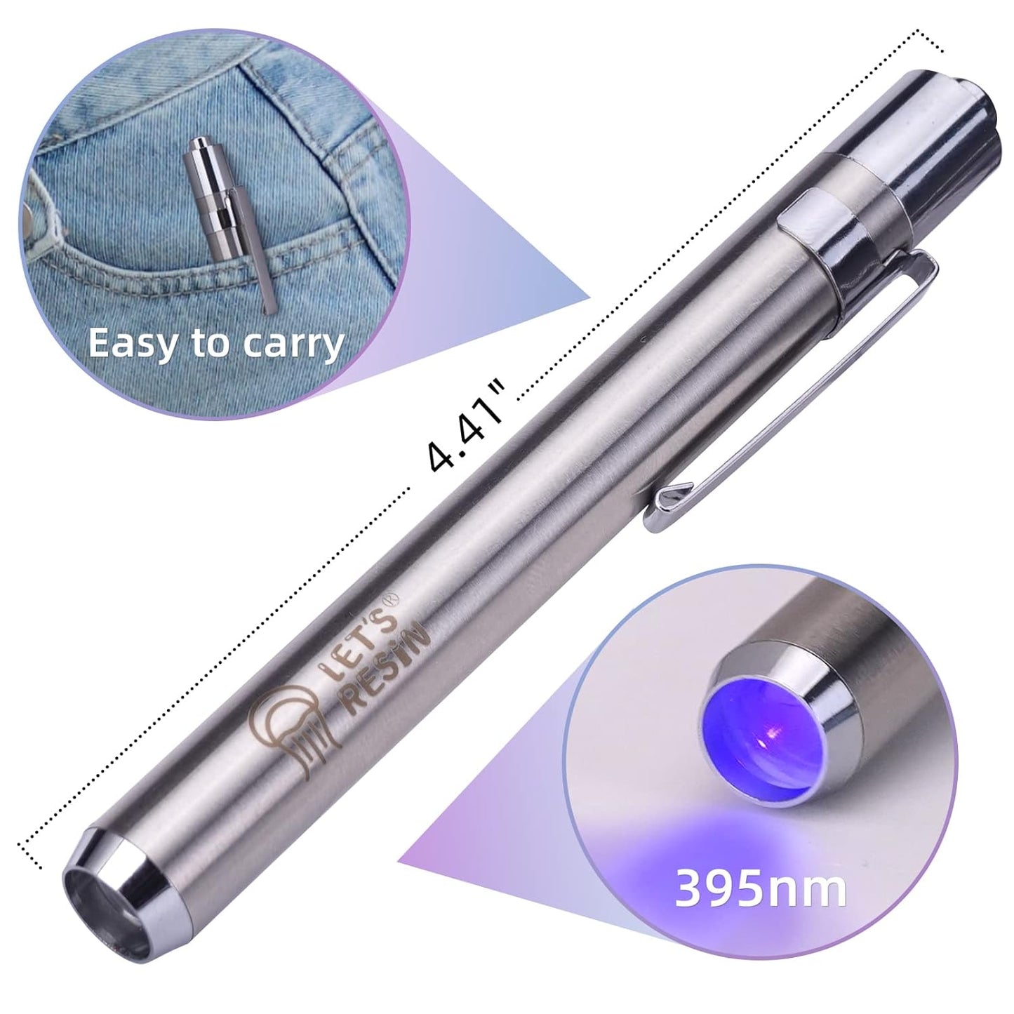 LET'S RESIN UV Resin Kit with Light, Bonding & Curing in Seconds, 25g UV Resin Kit with UV Flashlight for Welding, Jewelry UV Glue Adhesive for Plastic Repair, Glass Light, Craft Decor