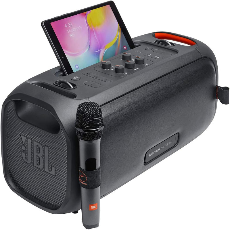 JBL PartyBox On-The-Go Powerful Portable Bluetooth Party Speaker with Dynamic Light Show, black
