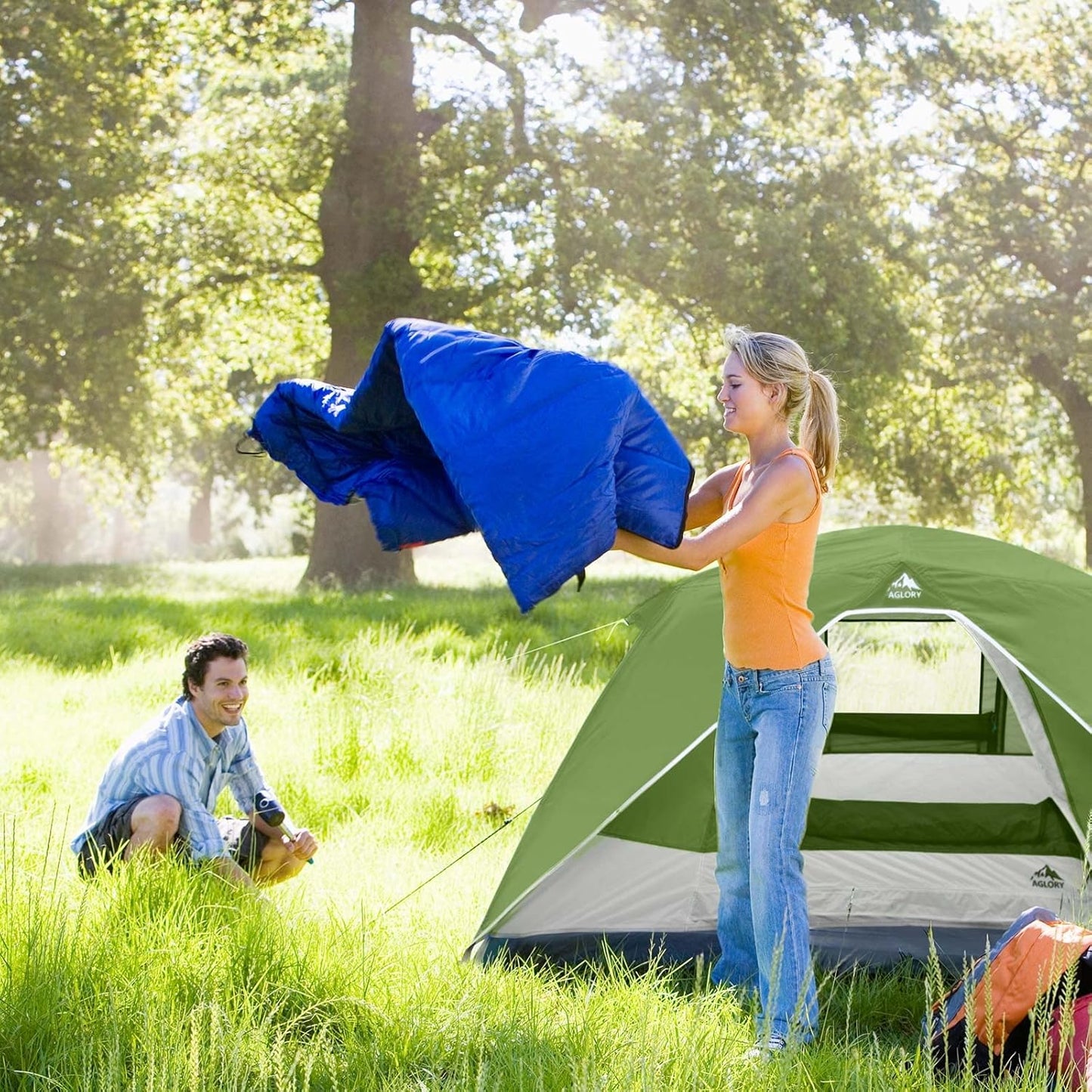 Camping Tent with Rainfly, 2/4/8 Person Tent,Waterproof Windproof Family Tent with Mesh Windows, Easy Set Up for Hiking and Outdoor for All Seasons