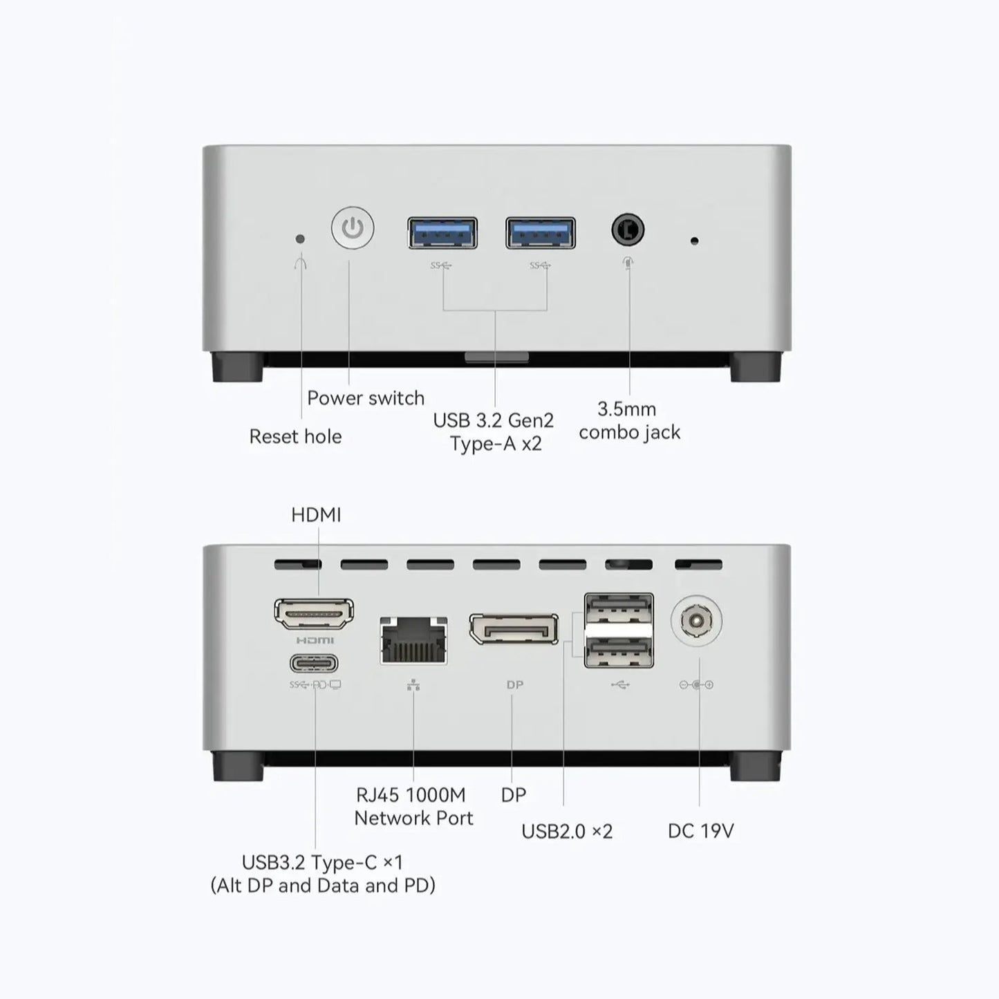 Minisforum - UN100L Mini PC - Intel N100, 16GB DDR5, 512GB SSD, Windows 11 Pro - Triple Display Support - PuriLite