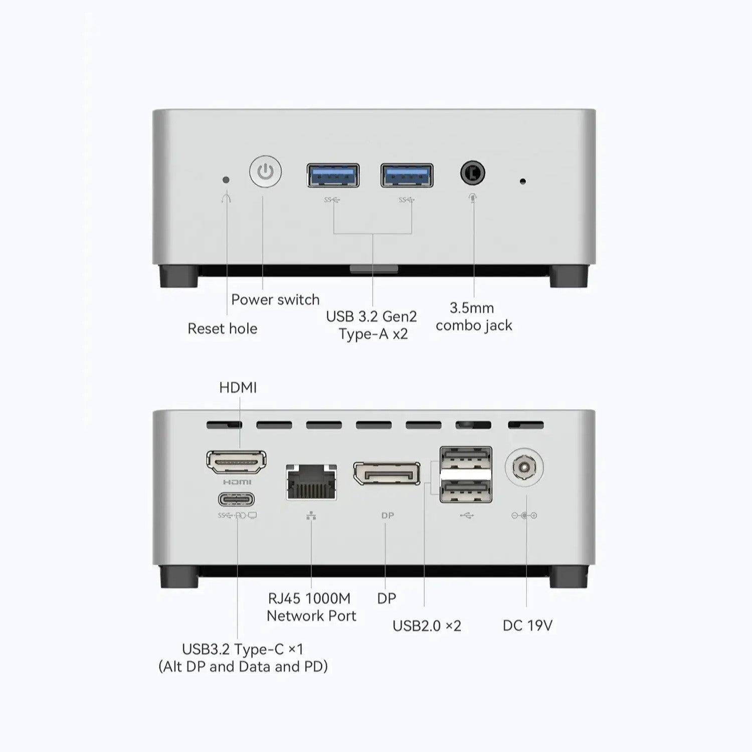 Minisforum - UN100L Mini PC - Intel N100, 16GB DDR5, 512GB SSD, Windows 11 Pro - Triple Display Support - PuriLite