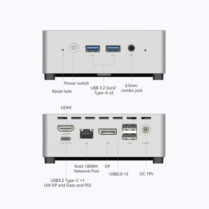 Minisforum - UN100L Mini PC - Intel N100, 16GB DDR5, 512GB SSD, Windows 11 Pro - Triple Display Support - PuriLite