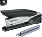 Executive 3-in-1 Spring Powered Stapler with One-Finger Stapling 20 Sheet Capacity and Built-In Staple Remover Black Gray