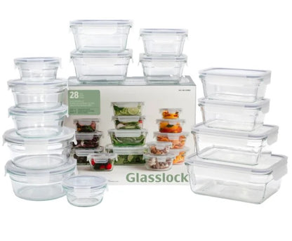Glasslock Food Storage Set, 28-piece